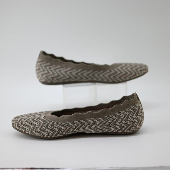 Skechers Cleo 2.0 Chevron Taupe Ballet Flats Women's Size 11 - Picture 3 of 9